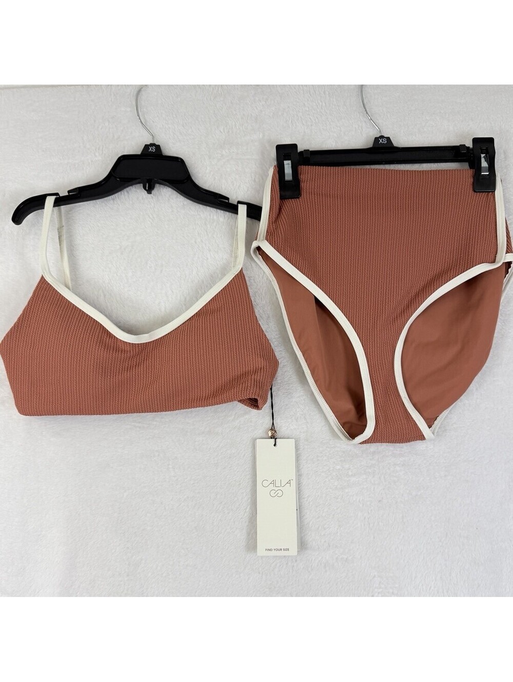 CALIA Swim Bikini Set XS New Womens High Rise Top Bottom Swimwear New NWT